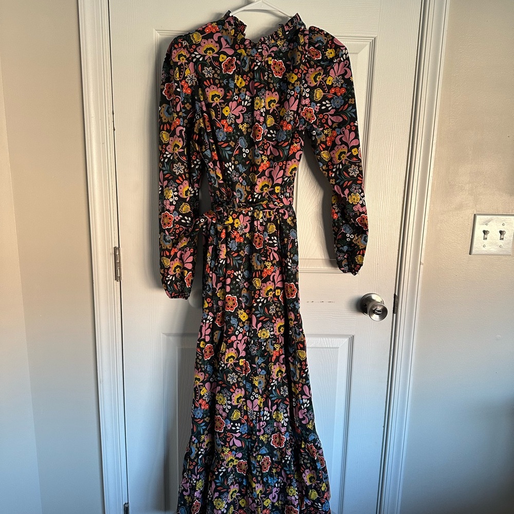 Boden Floral Long Sleeve Maxi Dress